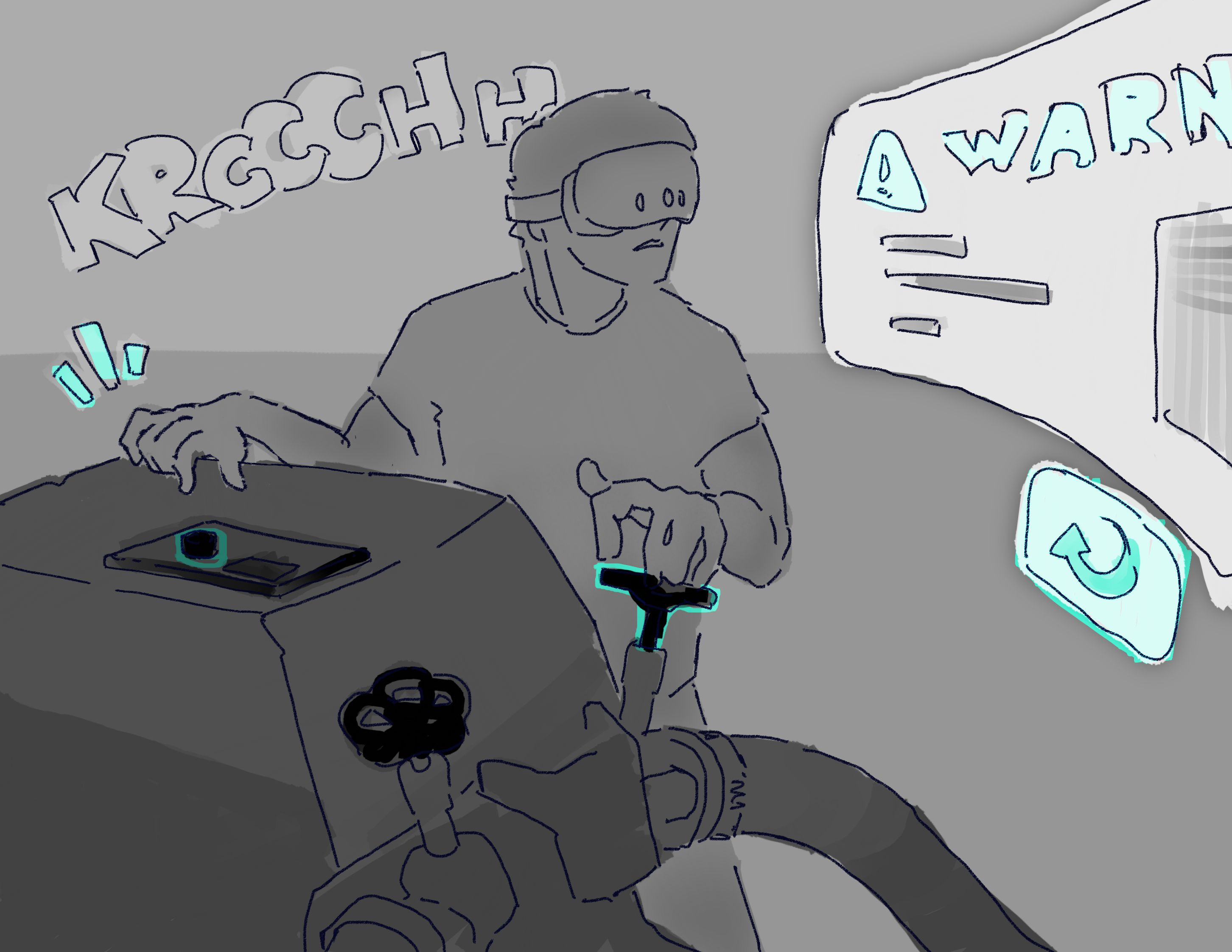 Storyboard: Fehlerszenario beim Pumpentraining in VR